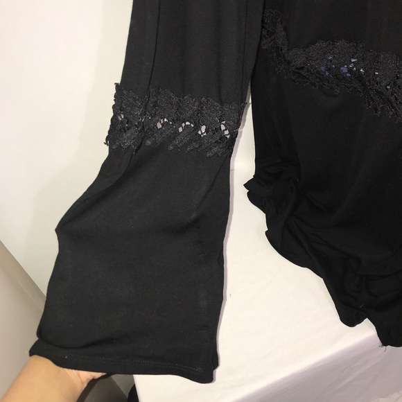 Cyrus Black Cutout Rayon Flyaway Cardigan Sweater - Picture 5 of 14